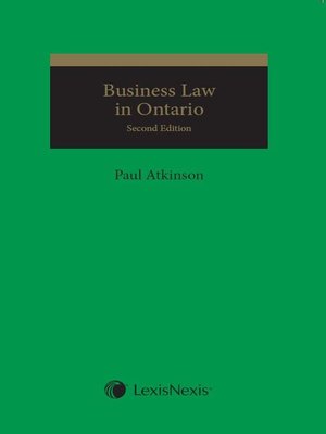 cover image of Business Law in Ontario